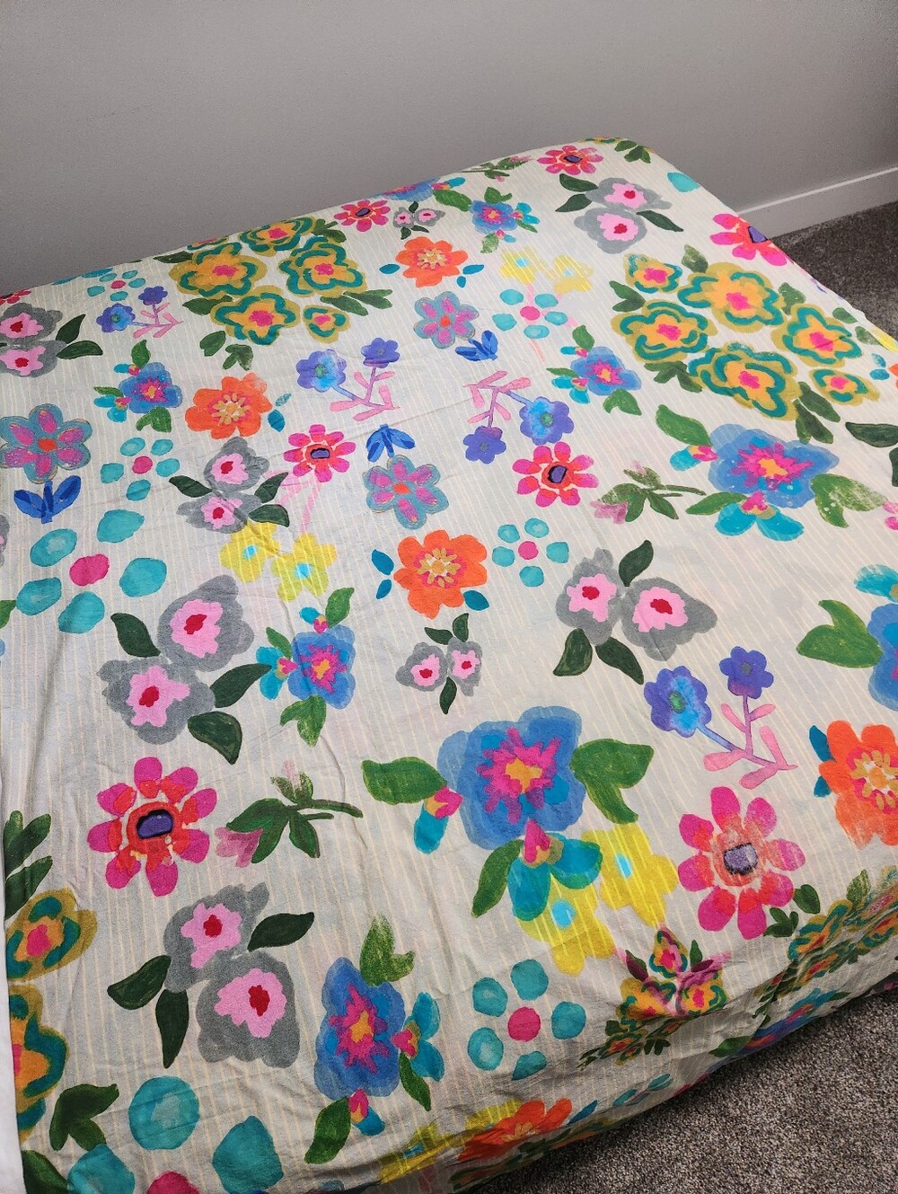Natural Life King Size Floral Print Cotton Mix & Match Flat Sheet - Picture 3 of 6